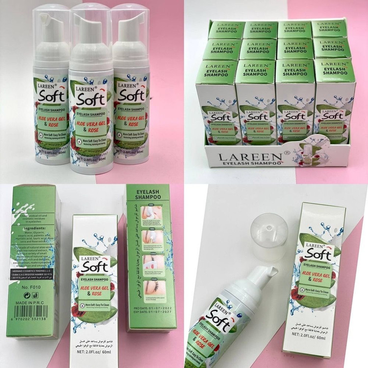 فوم شستشوی پلک و مژه لارین (Lareen Soft) حجم ۶۰ میلیلیتر – حاوی آلوئهورا و رز
