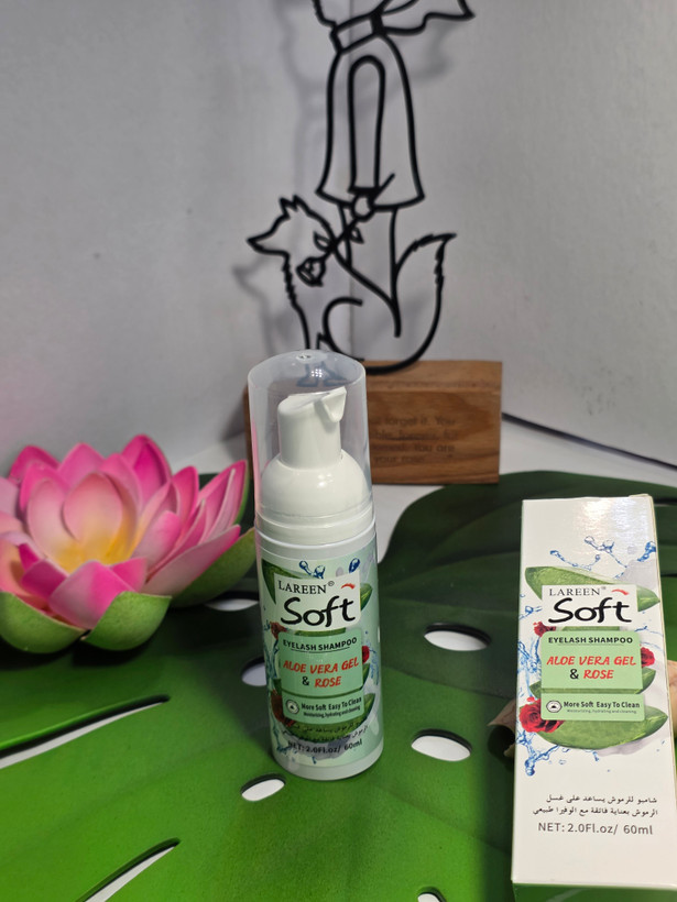 فوم شستشوی پلک و مژه لارین (Lareen Soft) حجم ۶۰ میلیلیتر – حاوی آلوئهورا و رز